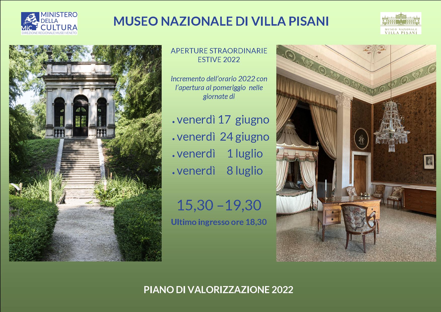 MUSEO NAZIONALE DI VILLA PISANI | APERTURE STRAORDINARIE ESTIVE